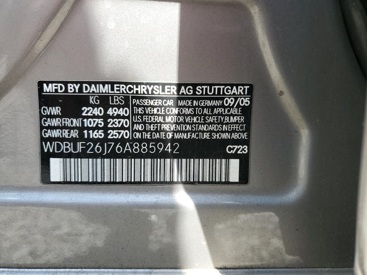 WDBUF26J76A885942 2006 Mercedes-Benz E 320 Cdi