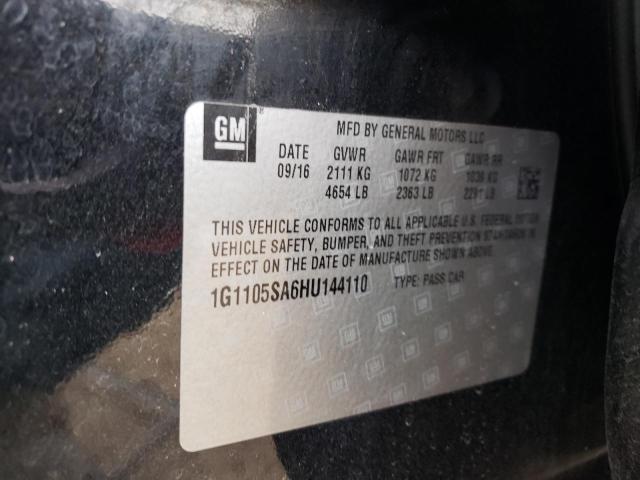 2017 Chevrolet Impala Lt VIN: 1G1105SA6HU144110 Lot: 51369854