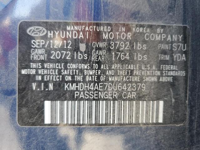 2013 Hyundai Elantra Gls VIN: KMHDH4AE7DU642379 Lot: 51273464
