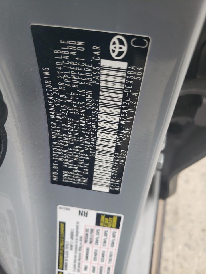 5YFS4MCEXMP075831 TOYOTA COROLLA 2021