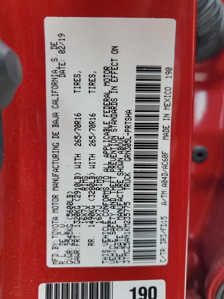 3TMCZ5AN1KM235775 TOYOTA TACOMA 2019