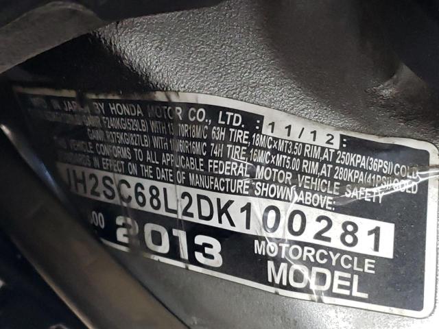 2013 HONDA GL1800 L JH2SC68L2DK100281