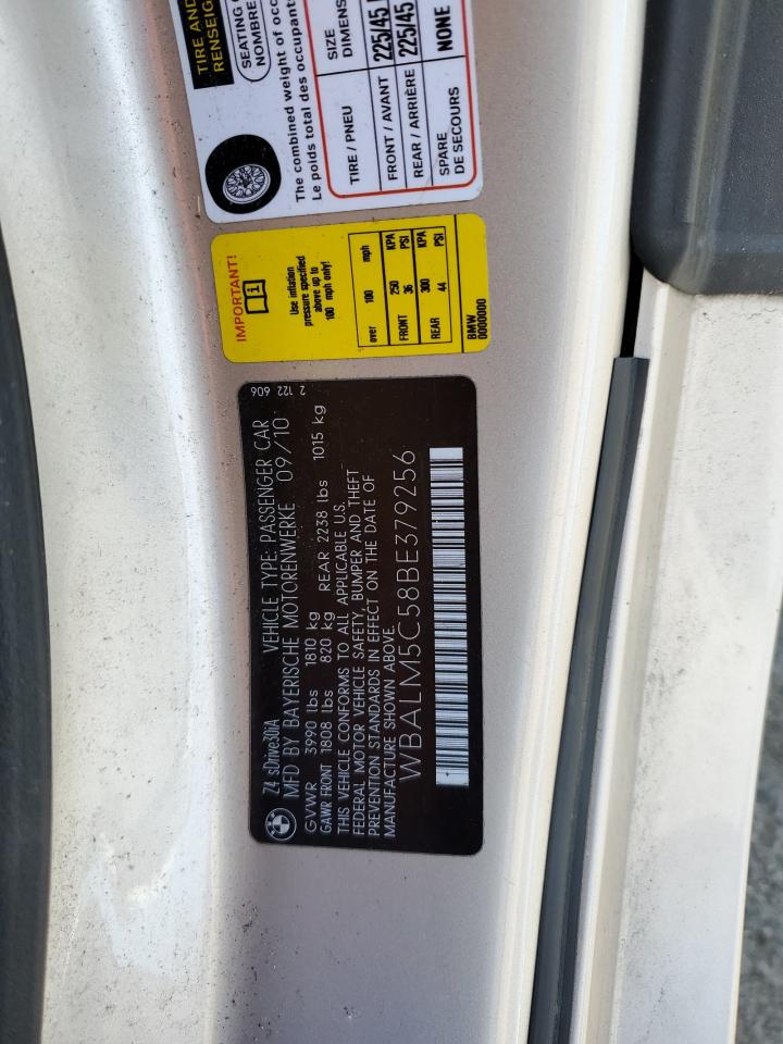 WBALM5C58BE379256 2011 BMW Z4 Sdrive30I