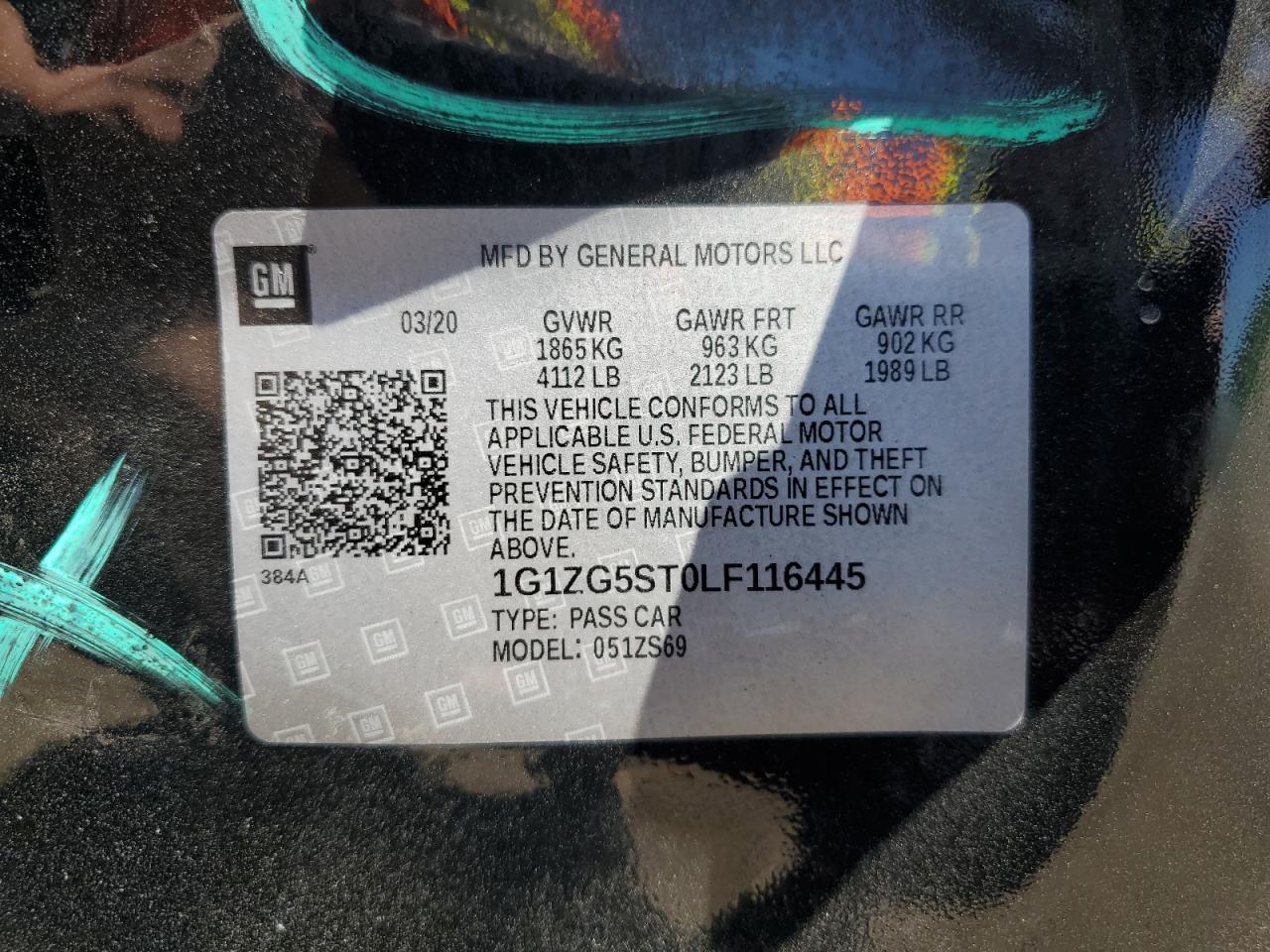 1G1ZG5ST0LF116445 CHEVROLET MALIBU 2020