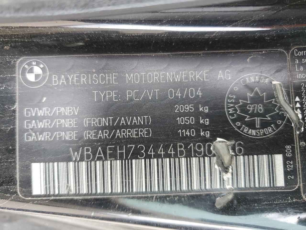 WBAEH73444B190446 2004 BMW 645 Ci Automatic