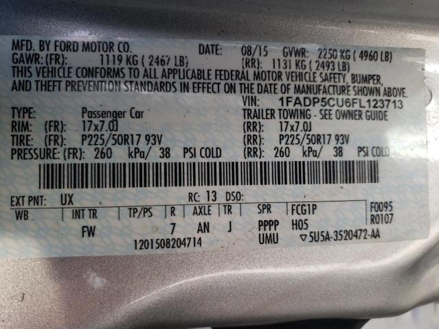 2015 Ford C-Max Premium Sel VIN: 1FADP5CU6FL123713 Lot: 50602464