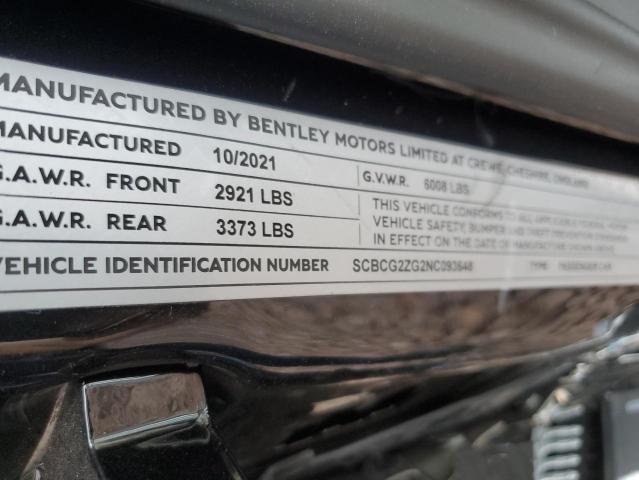 Lot #2471411060 2022 BENTLEY CONTINENTA salvage car