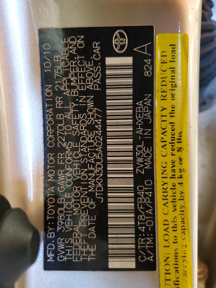 JTDKN3DU5A0244477 2010 Toyota Prius