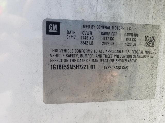 2017 CHEVROLET CRUZE LT - 1G1BE5SM5H7221001