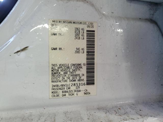 2020 Nissan Altima S VIN: 1N4BL4BV1LC285316 Lot: 51798674