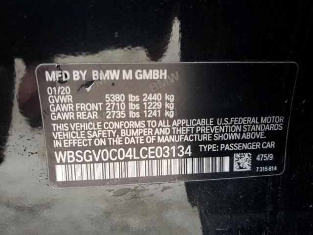 Lot #2470529007 2020 BMW M8 salvage car