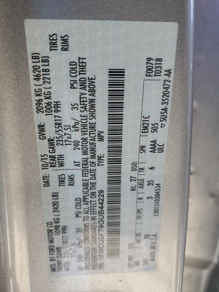 1FMCU0F79GUB44229 FORD ESCAPE 2016