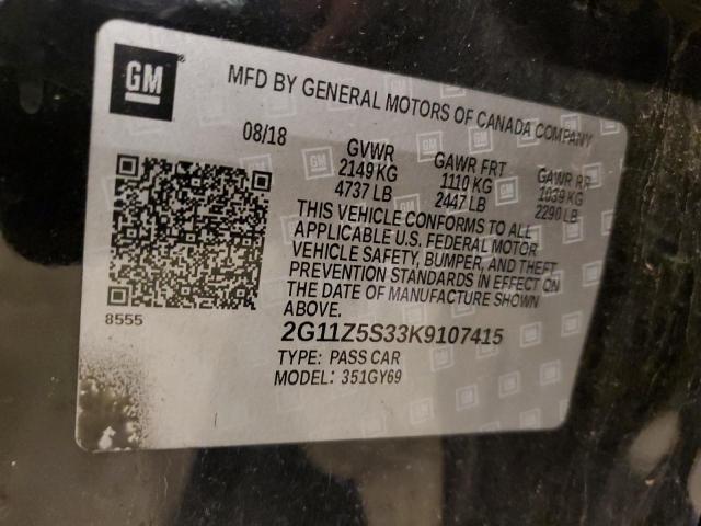 2019 Chevrolet Impala Lt VIN: 2G11Z5S33K9107415 Lot: 51005854