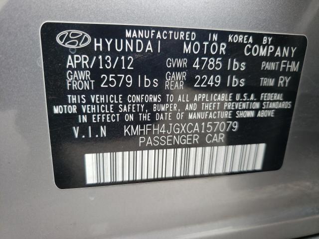 2012 Hyundai Azera Gls VIN: KMHFH4JGXCA157079 Lot: 50423704