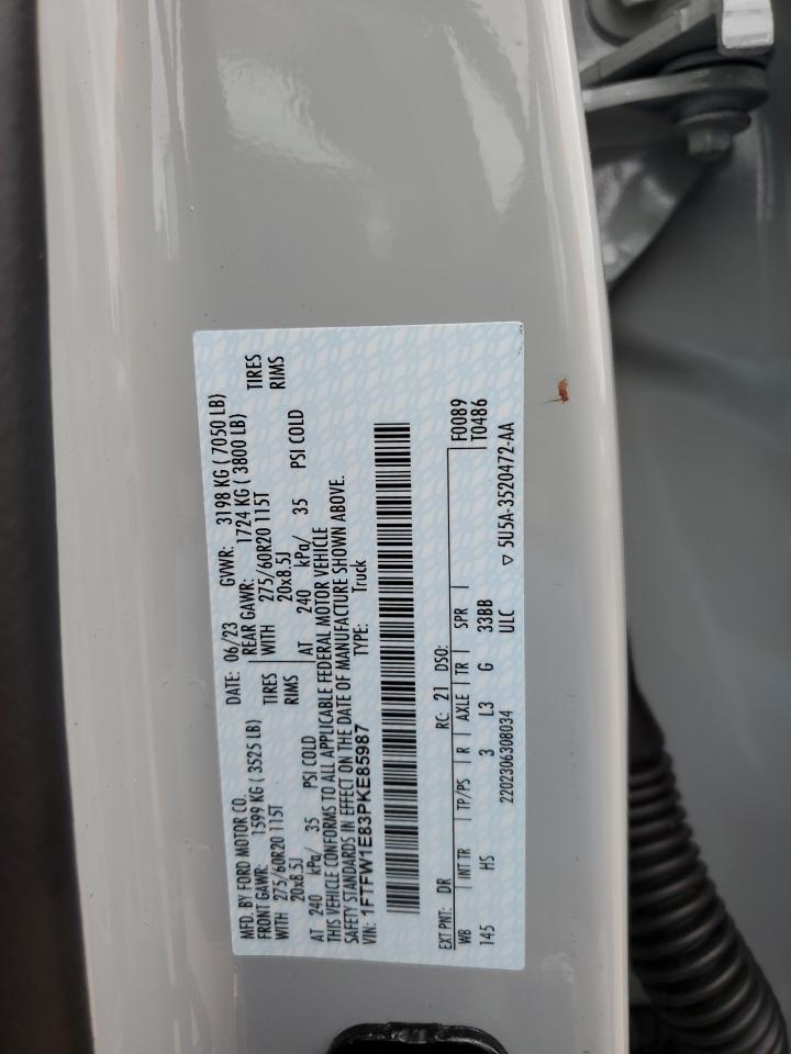 VIN: 1FTFW1E83PKE85987 2023 FORD F-150