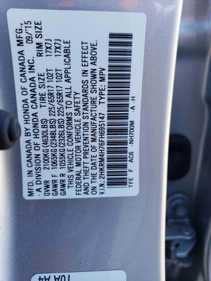 2HKRM4H76FH695147 2015 Honda Cr-V Exl