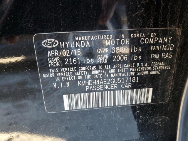 KMHDH4AE2GU517181 | 2016 Hyundai elantra se