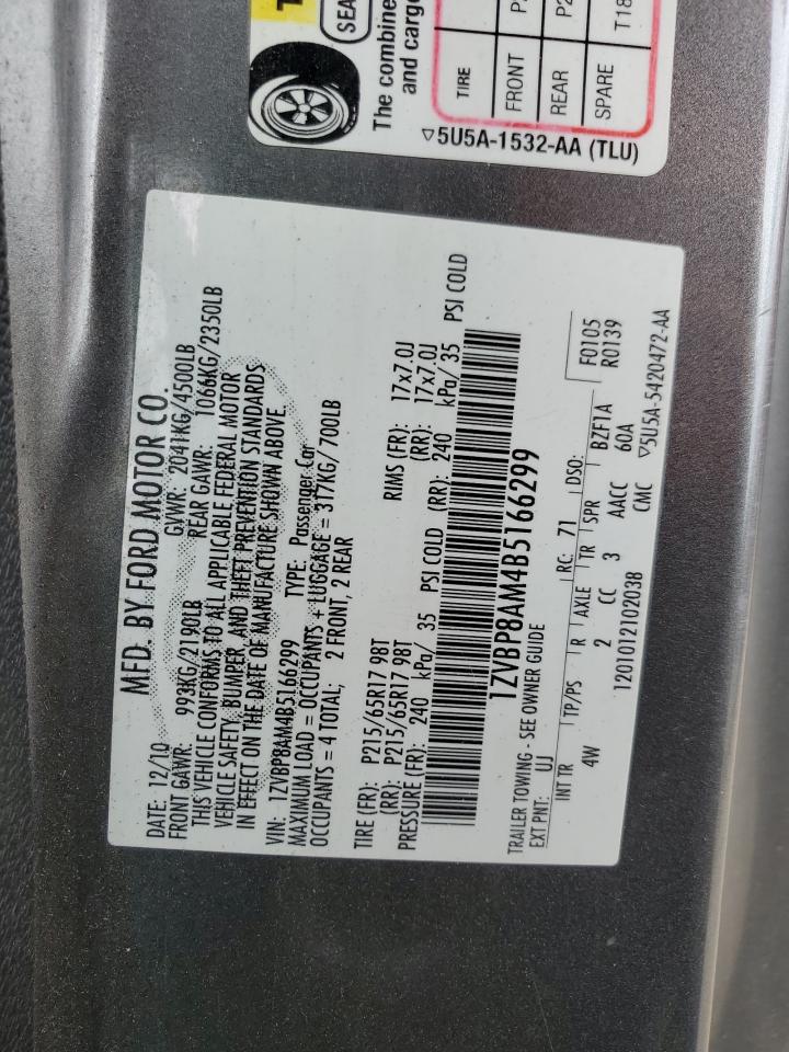 1ZVBP8AM4B5166299 2011 Ford Mustang