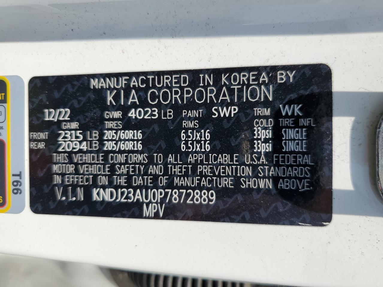 KNDJ23AU0P7872889 2023 Kia Soul Lx