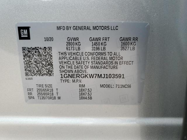 1GNERGKW7MJ103591 Chevrolet Traverse L 13