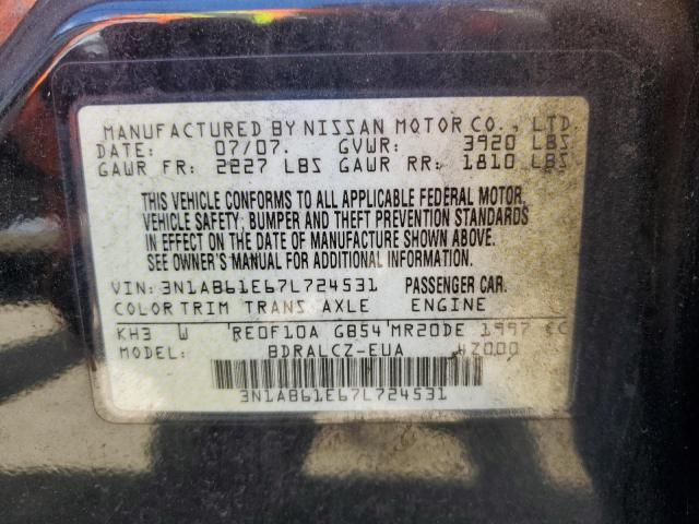 2007 Nissan Sentra 2.0 VIN: 3N1AB61E67L724531 Lot: 39230740