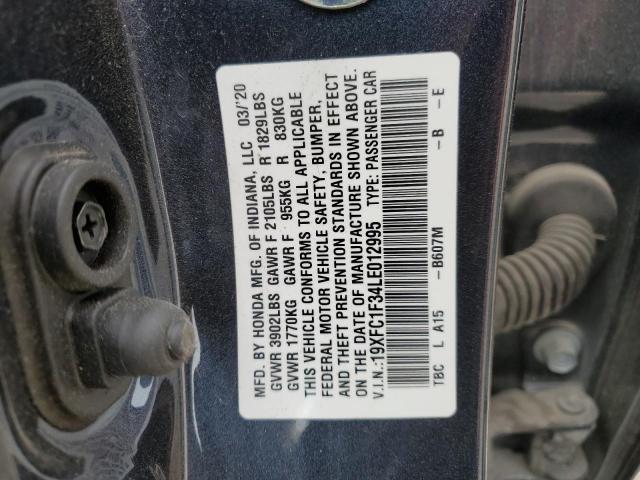 2020 Honda Civic Ex VIN: 19XFC1F34LE012995 Lot: 50332414