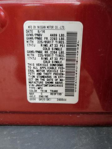 2016 Nissan Rogue S VIN: JN8AT2MT3GW024803 Lot: 51767054