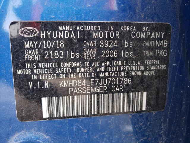 2018 Hyundai Elantra Sel VIN: KMHD84LF7JU701786 Lot: 51271164