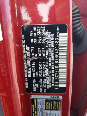 2017 Hyundai Santa Fe Sport VIN: 5XYZTDLBXHG431583 Lot: 52187734