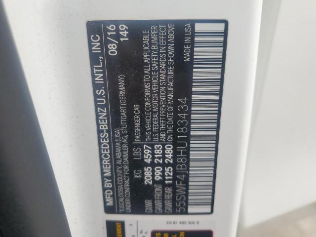 2017 Mercedes-Benz C 300 VIN: 55SWF4JB8HU183434 Lot: 51632804