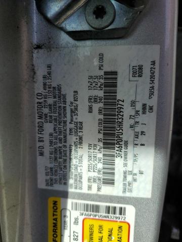 VIN 3FA6P0PU5HR329972 2017 Ford Fusion, Se Phev no.12