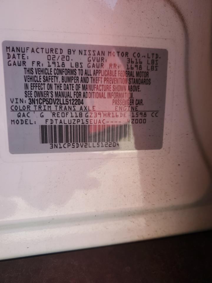 3N1CP5DV2LL512204 NISSAN KICKS 2020