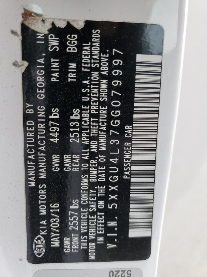 5XXGU4L37GG079997 2016 Kia Optima Ex