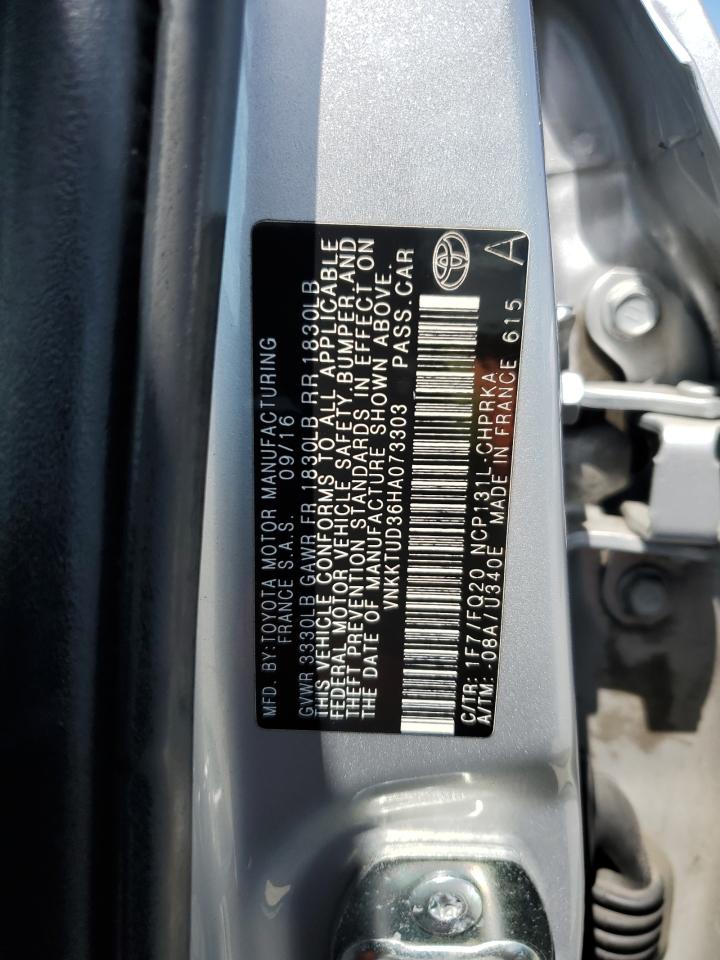 VNKKTUD36HA073303 2017 Toyota Yaris L