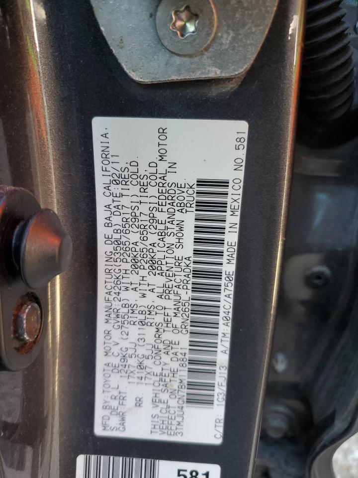 3TMJU4GN7BM118841 2011 Toyota Tacoma Double Cab Prerunner