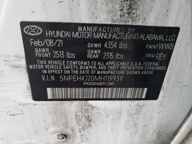 2021 Hyundai Sonata Limited VIN: 5NPEH4J20MH119939 Lot: 48872754