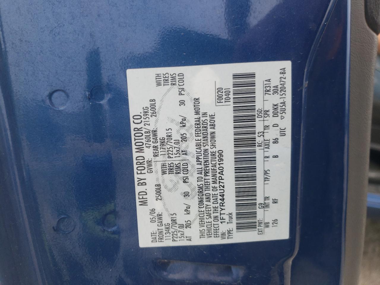 1FTYR44U27PA01990 2007 Ford Ranger Super Cab