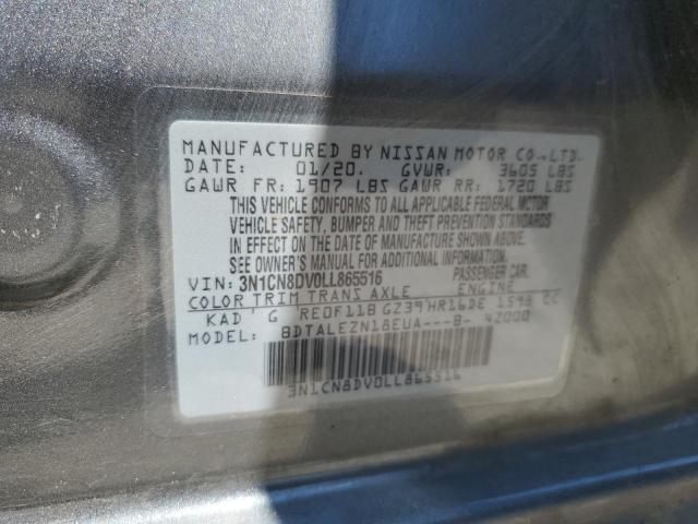 2020 Nissan Versa S VIN: 3N1CN8DV0LL865516 Lot: 52285464