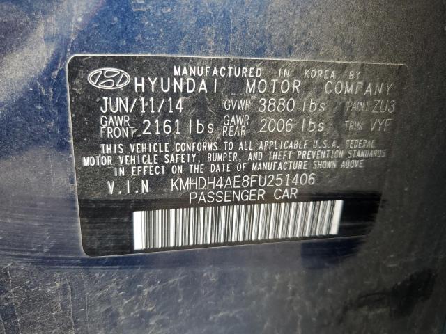 2015 Hyundai Elantra Se VIN: KMHDH4AE8FU251406 Lot: 50876484