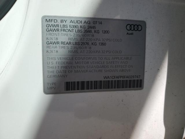 WA1CFAFP6FA029747 | 2015 Audi q5 premium