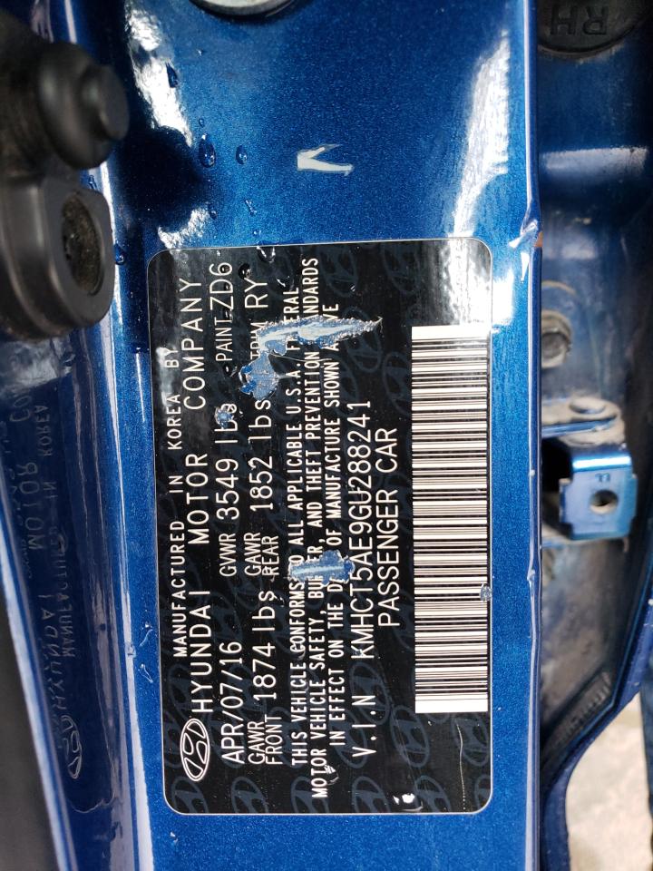 KMHCT5AE9GU288241 2016 Hyundai Accent Se