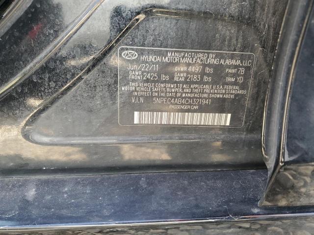 2012 Hyundai Sonata Se VIN: 5NPEC4AB4CH321941 Lot: 51002874