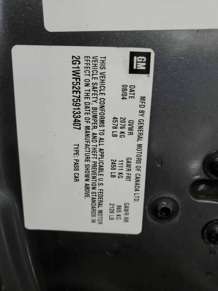 2G1WF52E759133407 2005 Chevrolet Impala