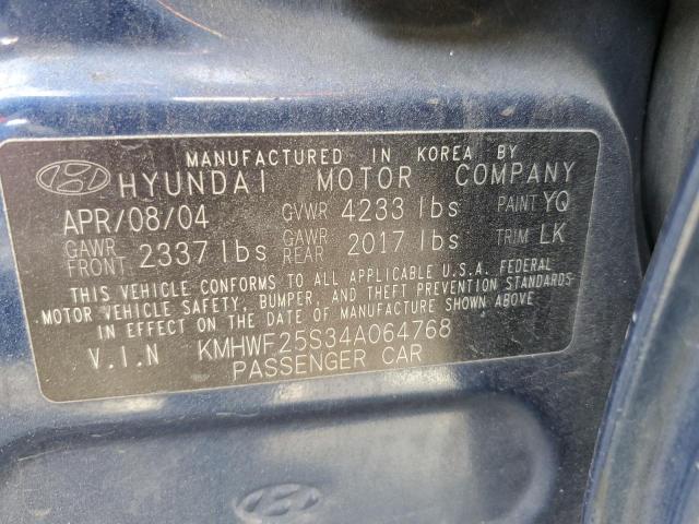 2004 Hyundai Sonata Gl VIN: KMHWF25S34A064768 Lot: 48345224