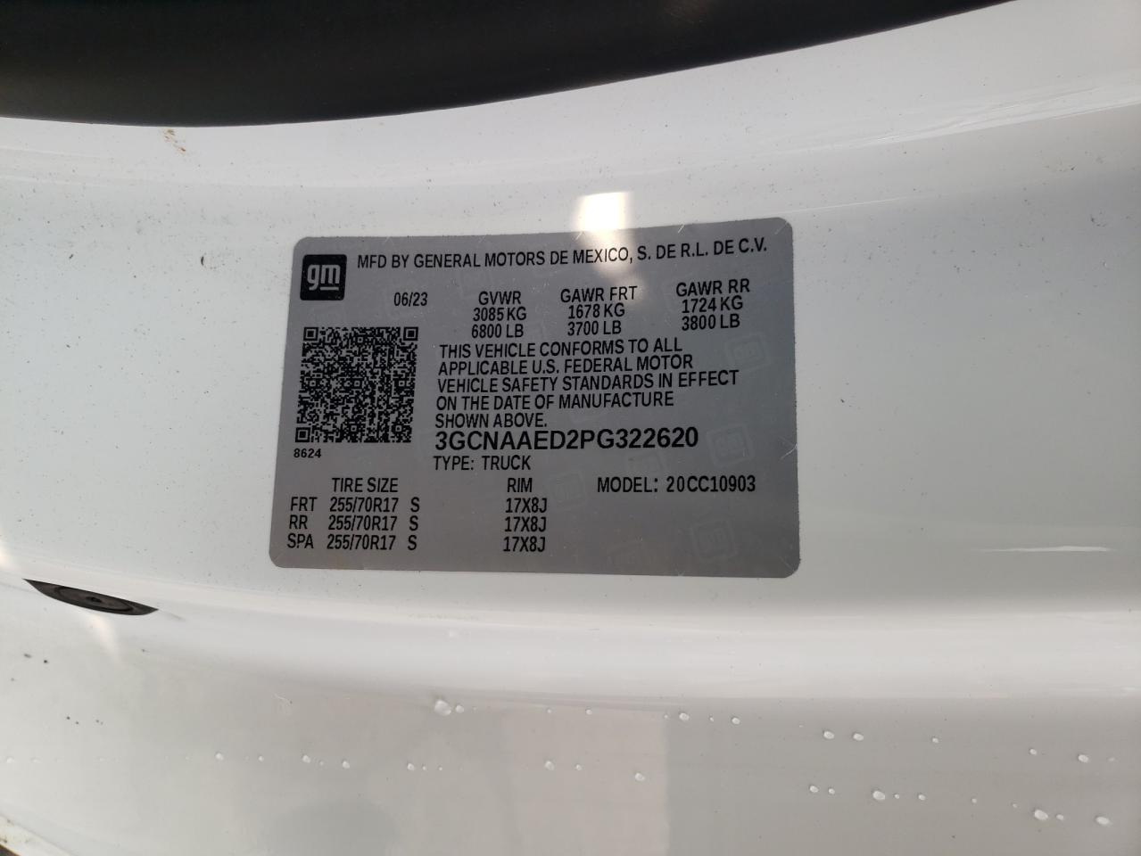 3GCNAAED2PG322620 CHEVROLET ALL Models 2023