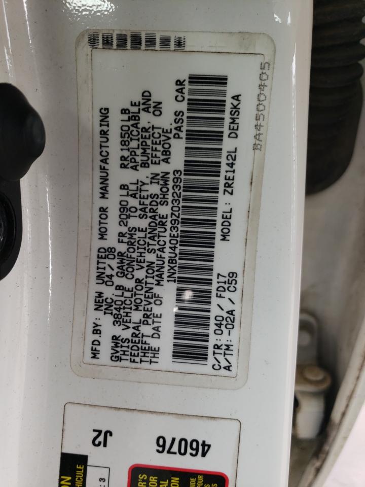 1NXBU40E39Z032393 2009 Toyota Corolla Base