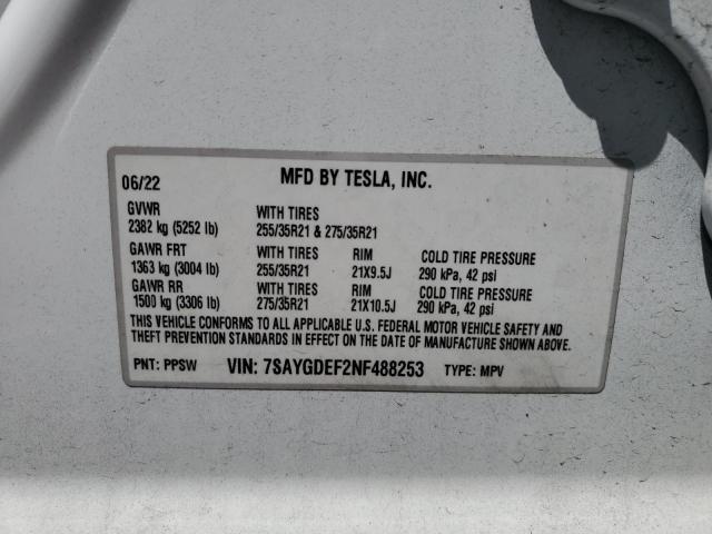 2022 TESLA MODEL Y - 7SAYGDEF2NF488253