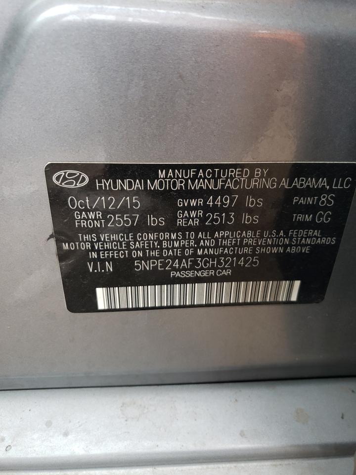 5NPE24AF3GH321425 2016 Hyundai Sonata Se