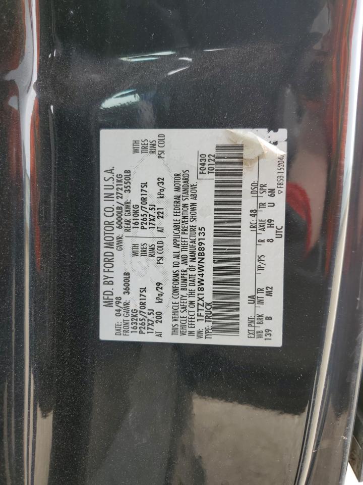 1FTZX18W4WNB89135 1998 Ford F150