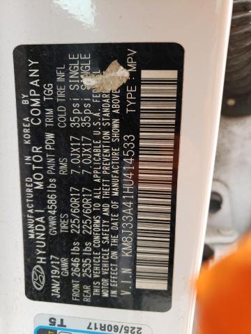 2017 Hyundai Tucson Limited VIN: KM8J33A41HU414533 Lot: 51250234